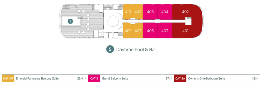 Emerald Cruises Emerald Harmony Pool Deck plan and key.png